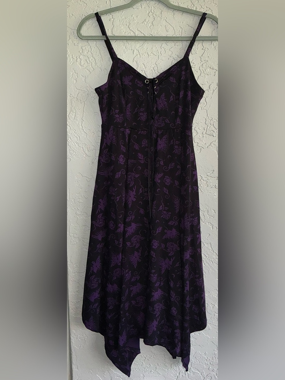 Thorn & Fable Black and Purple Fairy Hanky Hem Dress